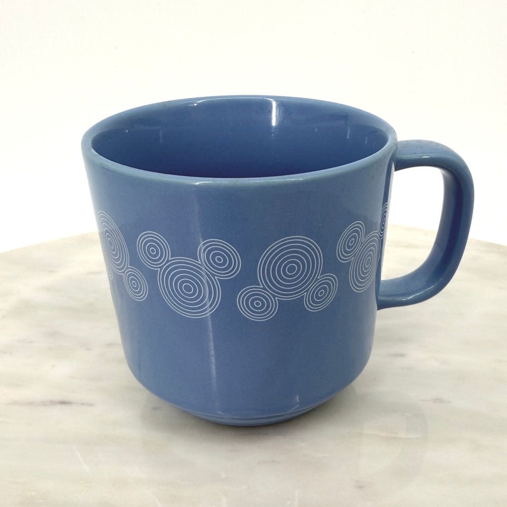 Disney Parks Mickey Mouse Blue Concentric Circle Ceramic Coffee Mug